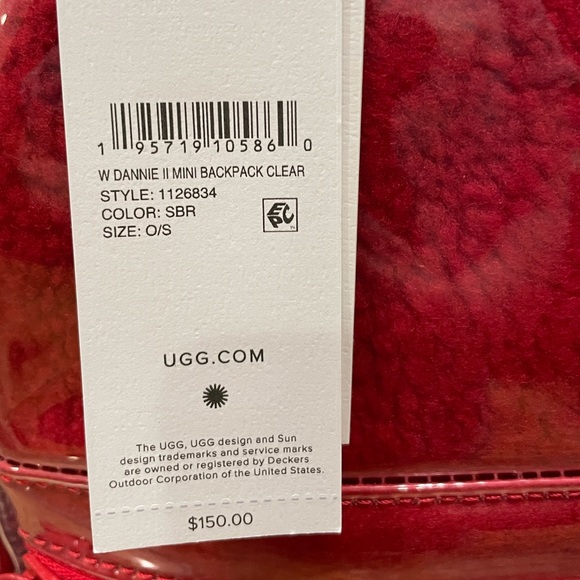 UGG Dannie II Mini Backpack Clear In Samba Red - Picture 9 of 9